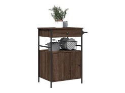 Carrito de cocina madera ingeniería marrón roble 56x43x89,5 cm
