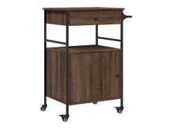 Carrito de cocina madera ingeniería marrón roble 56x43x89,5 cm