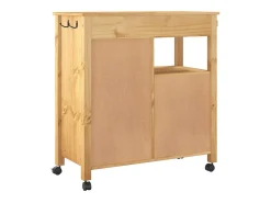 Carrito de cocina MONZA madera maciza de pino 84x40x88,5 cm