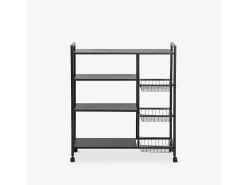Carrito de cocina verdulero con ruedas y 4 estantes 90x32x108 cm Faris Plus