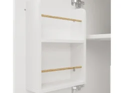 Carrito de servicio blanco - Carrito de servicio con 2 cajones y 2 puertas - especiero y botellero - para comedor