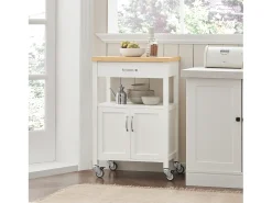 Carrito de Servir, estantería de Cocina, Carrito de Cocina móvil, Blanco FKW22-WN SoBuy ES