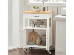 Carrito de Servir, estantería de Cocina, Carrito de Cocina móvil, Blanco FKW22-WN SoBuy ES