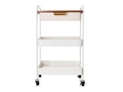 Carrito multiusos Garbo Quid 3 niveles con ruedas blanco/natural 75x46,5x30,5 cm