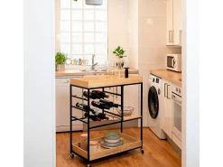 Carrito multiusos MOA Vinthera con ruedas madera 92x75x40 cm