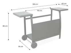 Carrito para plancha de gas porthos 4 quemadores negro