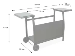 Carrito para plancha de gas porthos 4 quemadores negro