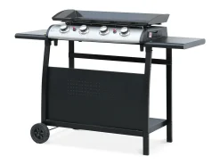 Carrito para plancha de gas porthos 4 quemadores negro