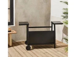 Carrito para plancha de gas porthos 4 quemadores negro