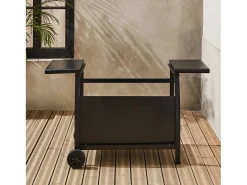Carrito para plancha de gas porthos 4 quemadores negro