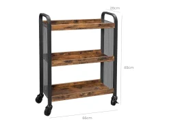 Carrito rodante 66x26x85 cm marrón cowjag