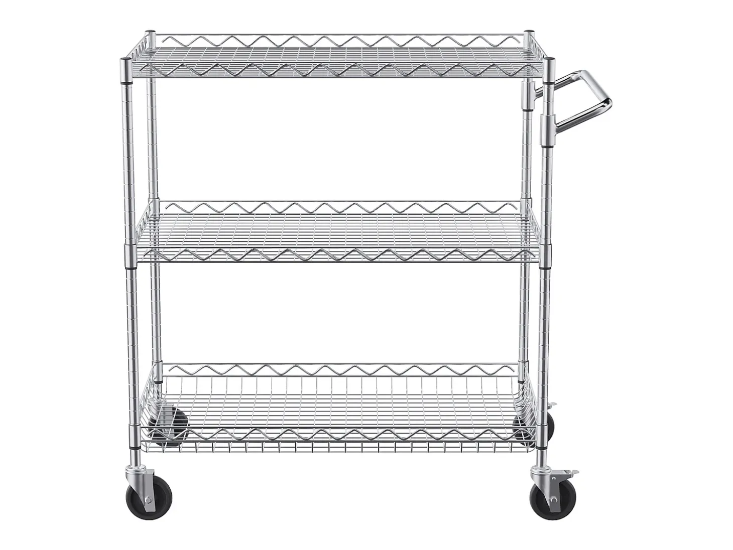 Carrito utilitario SucceBuy 76,2 x 45,7 x 82,3 cm 300 kg 3 niveles 6 ganchos con ruedas