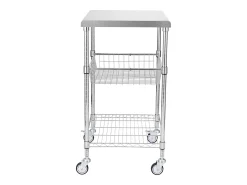 Carrito utilitario SucceBuy 61 x 50 x 93 cm, 213 kg, 3 niveles, 6 ganchos, carrito con ruedas