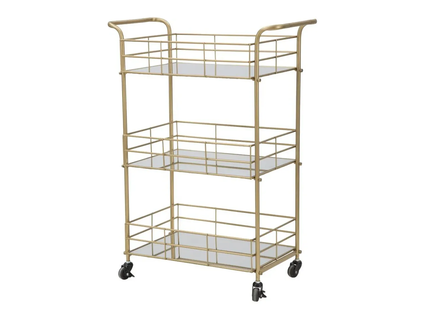 Carrito VKH4, Oro, 60x30,5x80 cm, Kendra Home