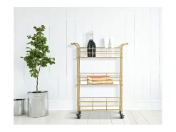 Carrito VKH4, Oro, 60x30,5x80 cm, Kendra Home