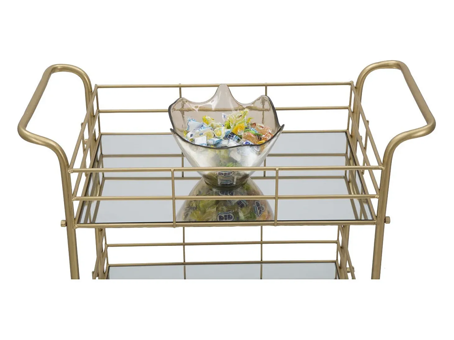 Carrito VKH4, Oro, 60x30,5x80 cm, Kendra Home