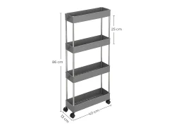 Carro de almacenamiento 40x12,5x86 cm gris