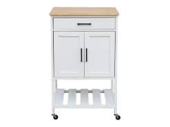 Carro de cocina con encimera de madera de pino blanco
