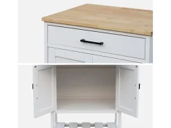 Carro de cocina con encimera de madera de pino blanco