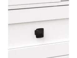Carro de cocina con mesa plegable; isla de cocina móvil, barra; con tres cajones y dos puertas de armario, blanco