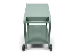Carro kaki Livoo GS168V para plancha de 2-3 quemadores, acero pintado, 3 ganchos, cesta, ruedas dentadas, 91,5x50,2x80 cm