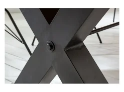 CAVARA – Madera de pino reciclado barnizado y metal negro – 240 cm – Estilo industrial
