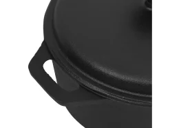 Cazuela de hierro fundido negra Ø26,5 cm 5L - cocción uniforme, compatible con gas, eléctrica y fuego