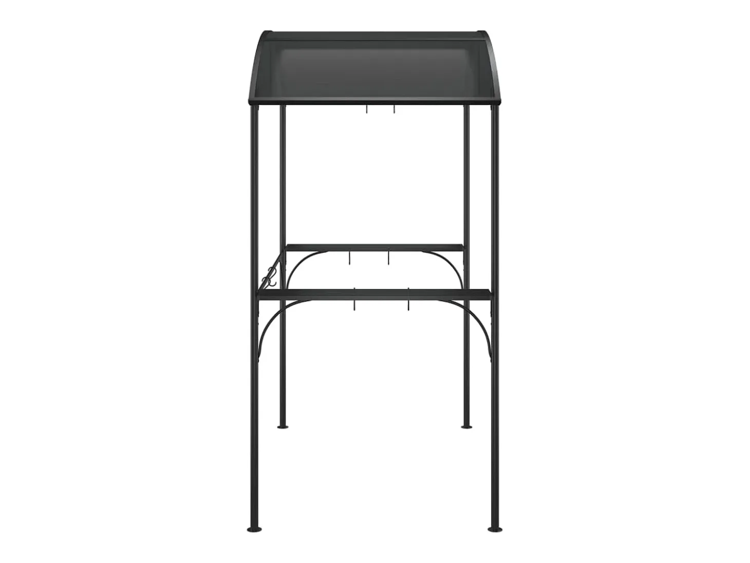 Cenador barbacoa estante lateral acero antracita 220x115x230 cm ES503026