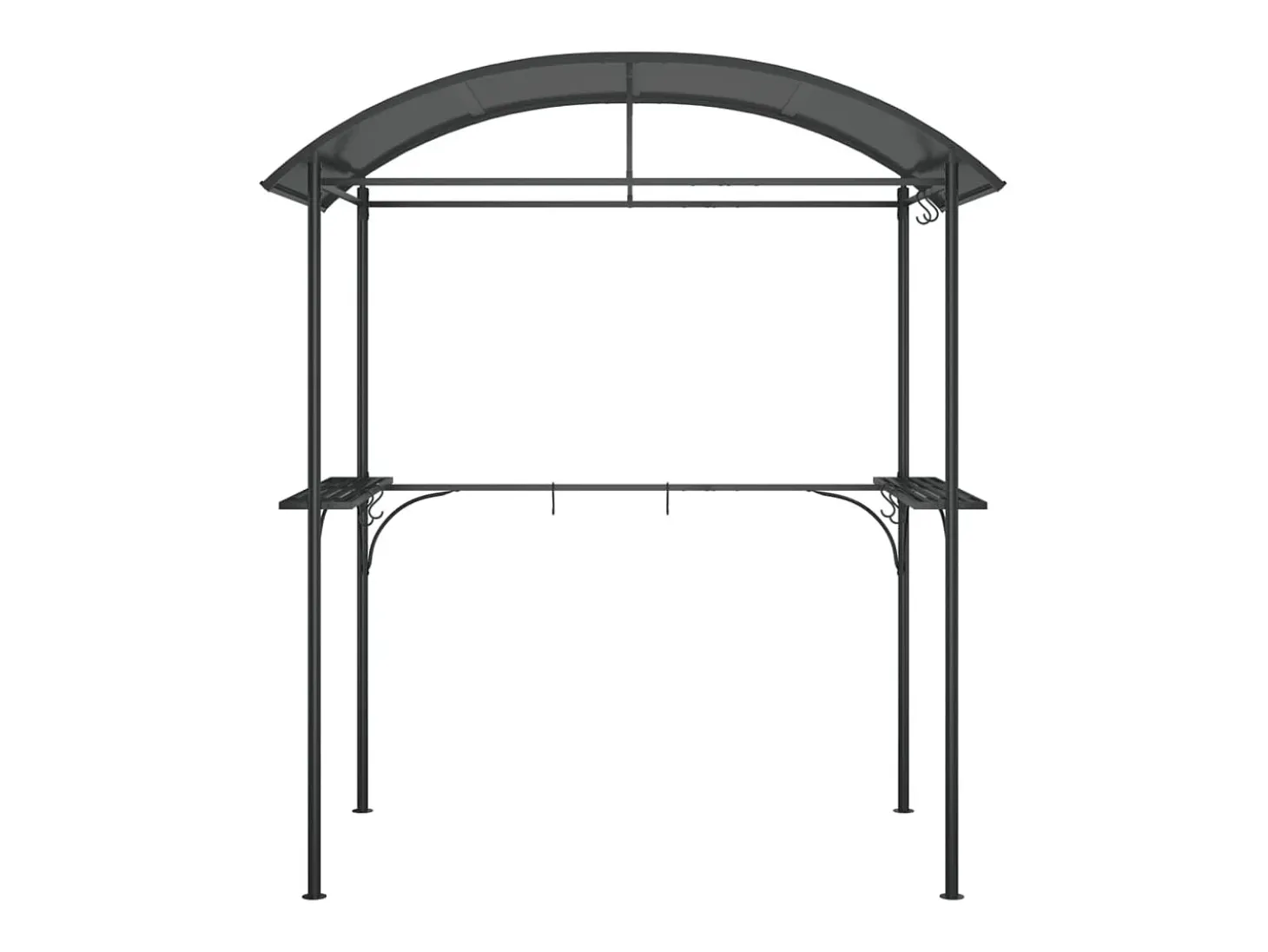 Cenador barbacoa estante lateral acero antracita 220x115x230 cm ES503026