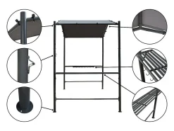 Cenador pérgola para barbacoa - 277 x 149 cm - Antracita
