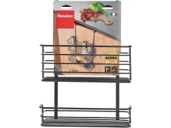 Cesta Doble Serie GALILEO LAVA Metaltex Touch-Therm® Negro 26x12x36 cm