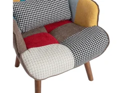Chaise longue con reposapiés - 69 x 51 x 95,5 cm - con respaldo y cojín - Multicolor