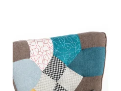 Chaise longue con reposapiés - 69 x 51 x 95,5 cm - con respaldo y cojín - Multicolor