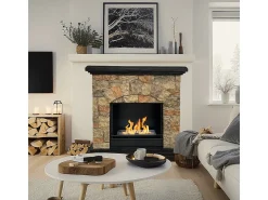 Chimenea de bioetanol Biochimenea de suelo Belluno efecto piedra artificial L105xD38xH100