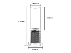 Chimenea de bioetanol biochimenea de mesa TOLOSA Blanco D20 x H49,5 interior exterior
