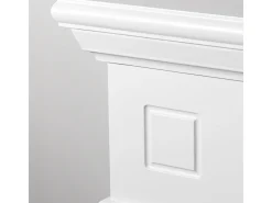 Chimenea de bioetanol Cambridge, de pie, en madera blanca, 110 x 37 x 102 cm.