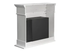 Chimenea de bioetanol Cambridge, de pie, en madera blanca, 110 x 37 x 102 cm.