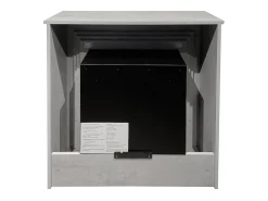 Chimenea de bioetanol de pie BELLINI de madera con efecto hormigón, fabricada en Italia, L96 x P35 x H96
