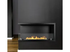 Chimenea de bioetanol de esquina empotrada, biochimenea de esquina 90x45 SUTRI 90 SX
