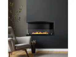 Chimenea de bioetanol de esquina empotrada, biochimenea de esquina 90x45 SUTRI 90 SX