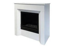 Chimenea de bioetanol de pie BELLINI de madera blanca, fabricada en Italia (largo x fondo x alto) 96 cm.