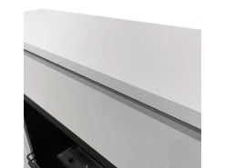 Chimenea de bioetanol de pie BELLINI de madera blanca, fabricada en Italia (largo x fondo x alto) 96 cm.