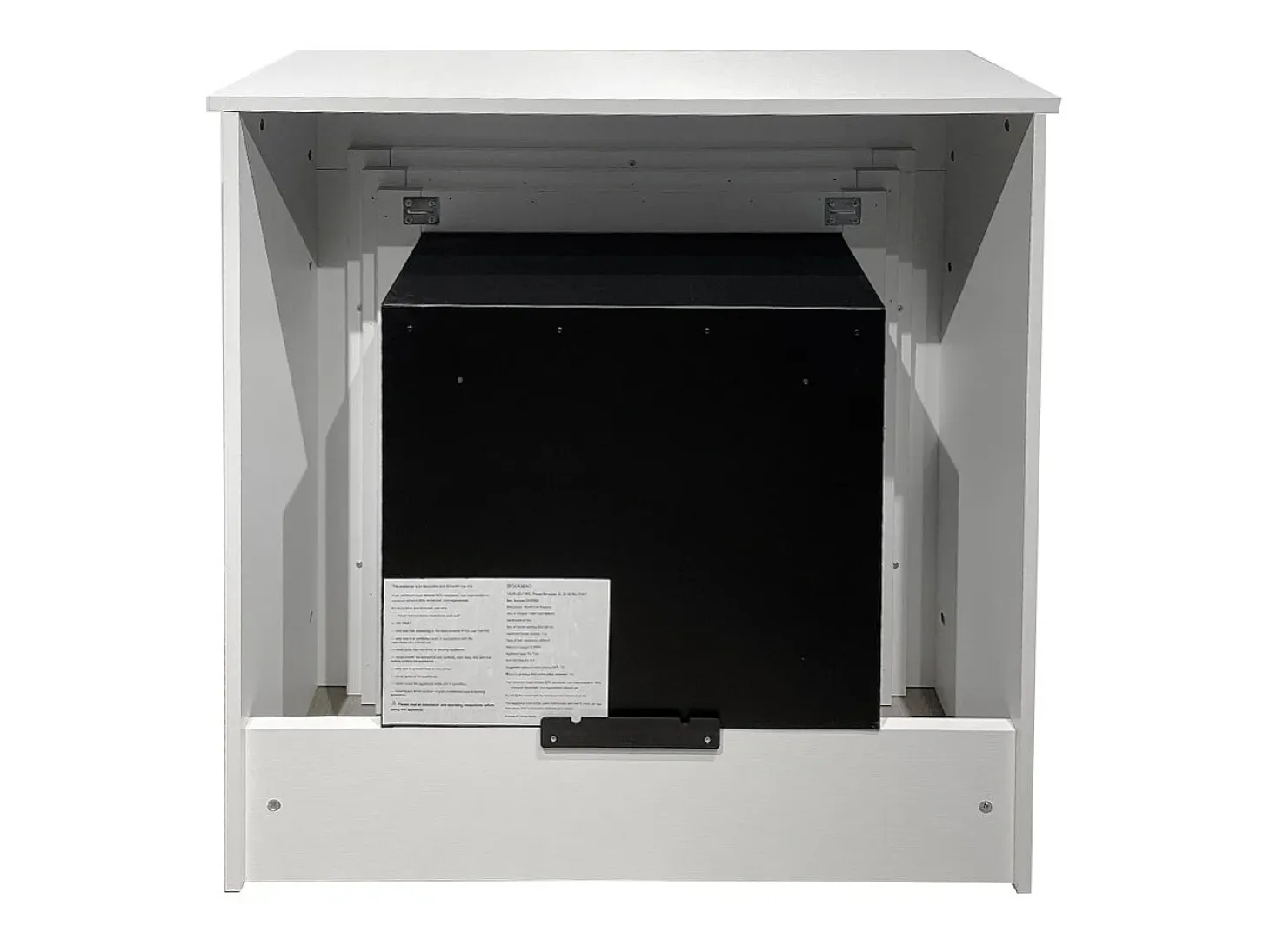 Chimenea de bioetanol de pie BELLINI de madera blanca, fabricada en Italia, L96 x P35 x H96