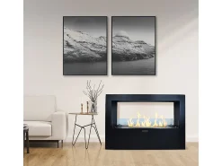 Chimenea de bioetanol de suelo para uso interior y exterior Giotto S Negro 100x30x70