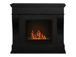 Chimenea de bioetanol de pie WASHINGTON, color negro (L111 x P43 x H99)