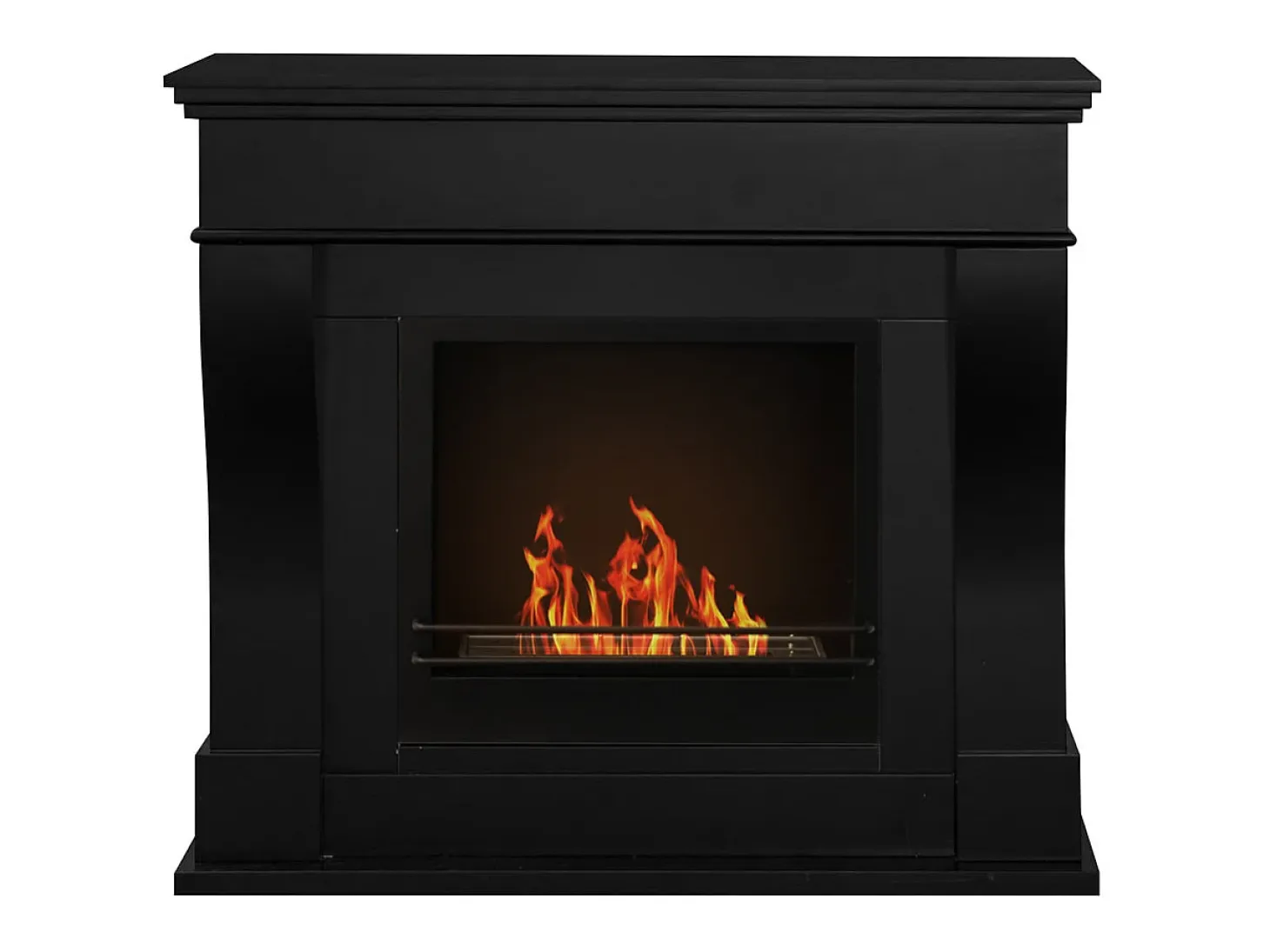 Chimenea de bioetanol de pie WASHINGTON, color negro (L111 x P43 x H99)