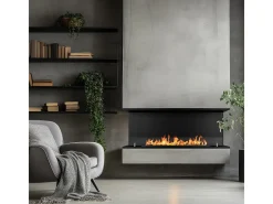 Chimenea de bioetanol empotrada TREVI 120, 3 lados, 3 lados abiertos, 120x50 cm