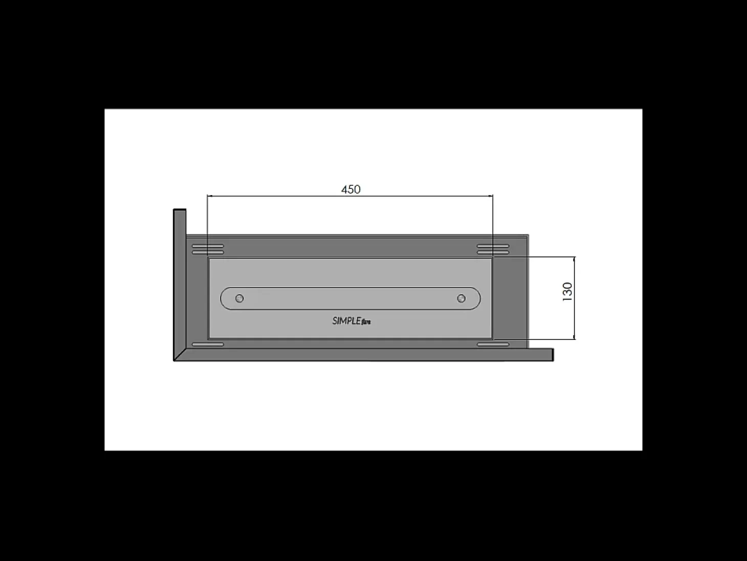 Chimenea de bioetanol empotrada SimpleFire Corner 600 Left con vidrio
