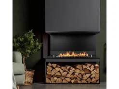 Chimenea de bioetanol empotrada Biochimenea trifacial con 3 lados abiertos 90x45 TREVI 90