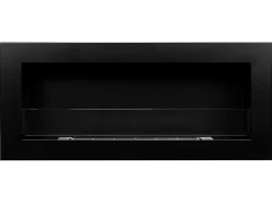 Chimenea de bioetanol Livorno Black de pared o empotrada, L 90 x P 12 x H 40 con cristal